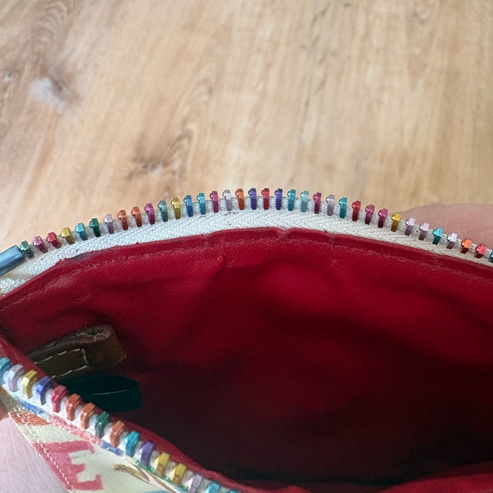 Dooney & Bourke Wristlet | Cream Multicolor Alphabet Wallet with Leather Strap - Picture 7 of 10